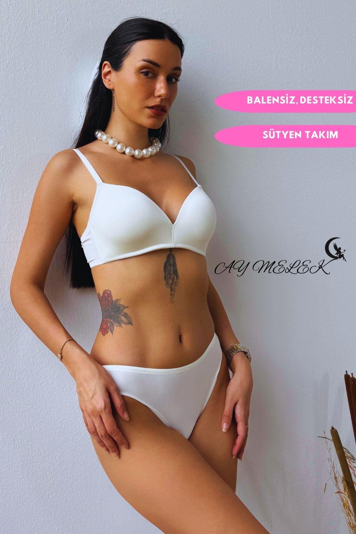Sütyen Takımı B-Cap Balensiz Desteksiz Özel Tasarım Mikro Kumaş