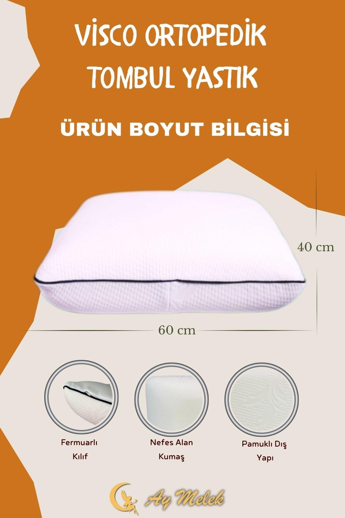 Visco Yastık Ortopedik Elyaf Dolgulu Klimalı Tombul Yastık