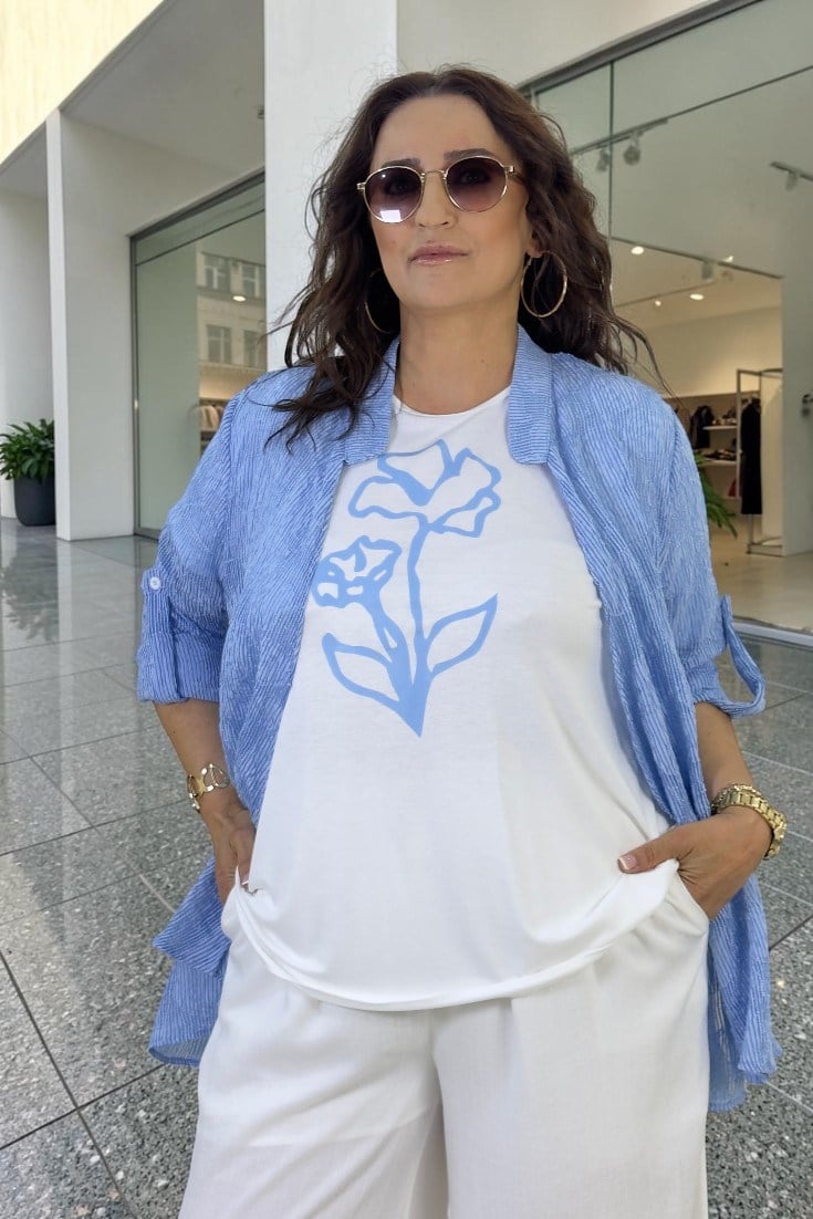 KATLANABİLİR KOL BORDÜR DESEN ŞEFFAF CEKET BASKILI PENYE TSHIRT BÜYÜK BEDEN İKİLİ TAKIM