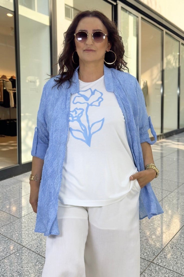 KATLANABİLİR KOL BORDÜR DESEN ŞEFFAF CEKET BASKILI PENYE TSHIRT BÜYÜK BEDEN İKİLİ TAKIM