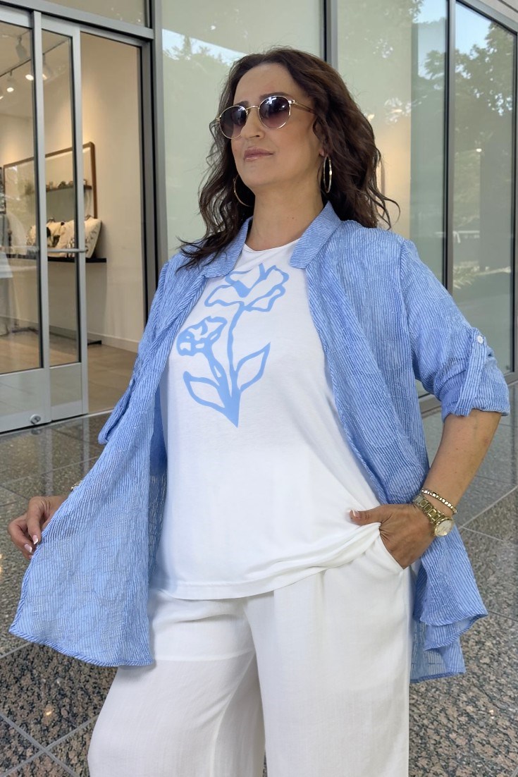 KATLANABİLİR KOL BORDÜR DESEN ŞEFFAF CEKET BASKILI PENYE TSHIRT BÜYÜK BEDEN İKİLİ TAKIM