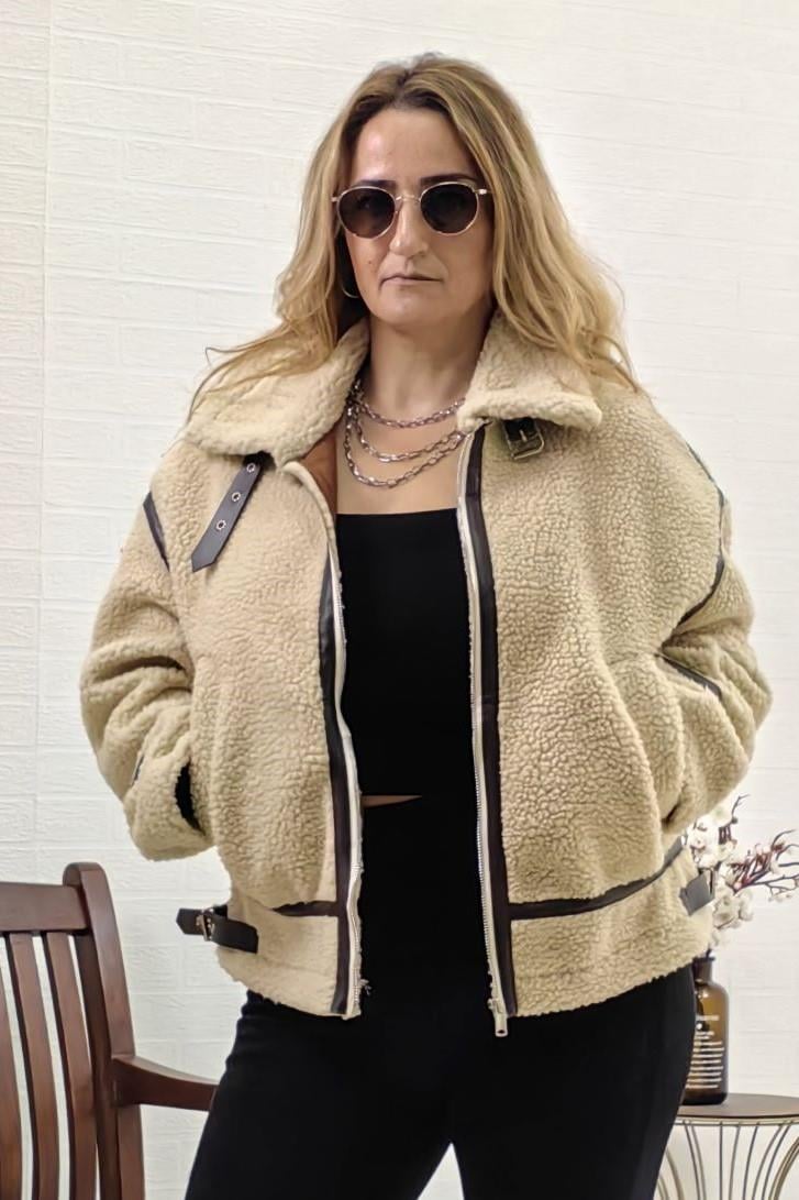 İÇİ SÜET DERİ ZARA MODEL BÜYÜK BEDEN PELUŞ MONT