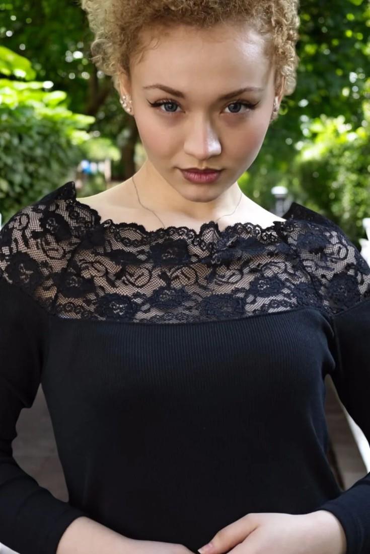 MADONNA YAKA DANTEL DETAY KAŞKORSE ELBİSE