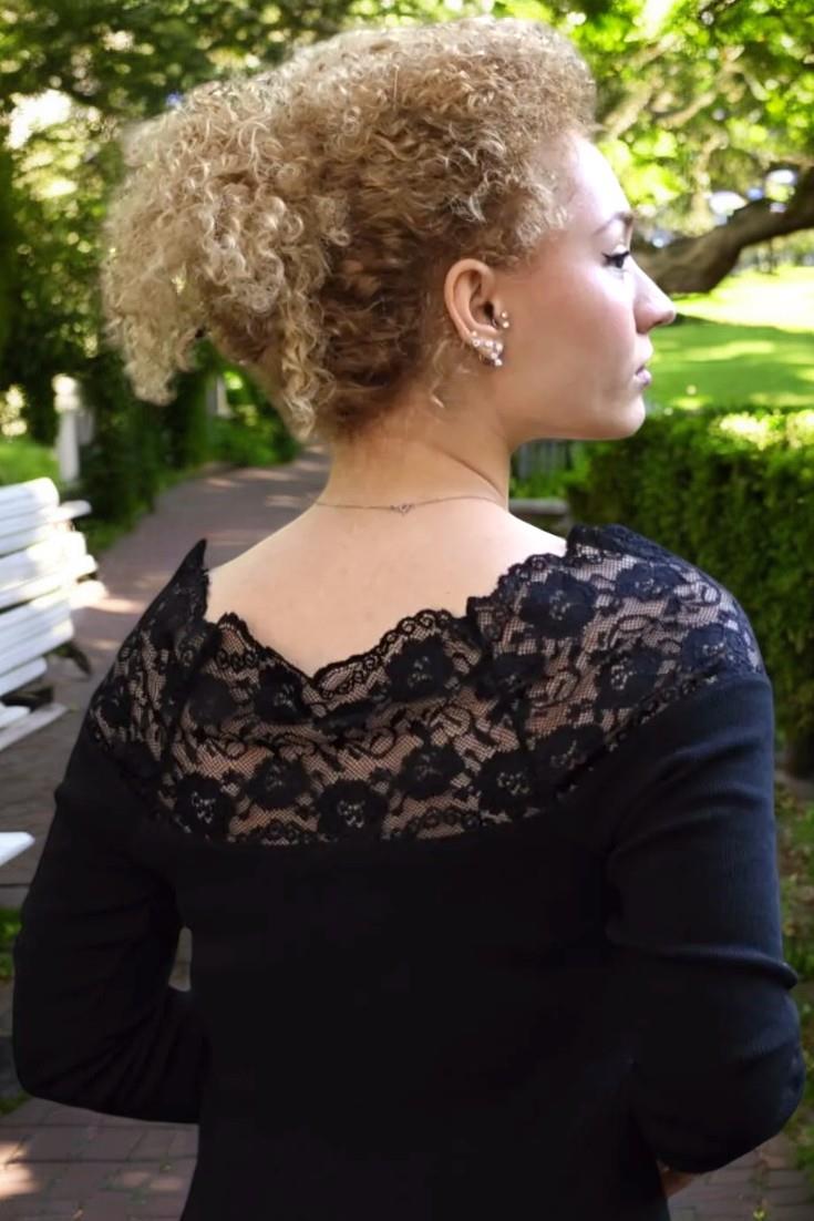 MADONNA YAKA DANTEL DETAY KAŞKORSE ELBİSE