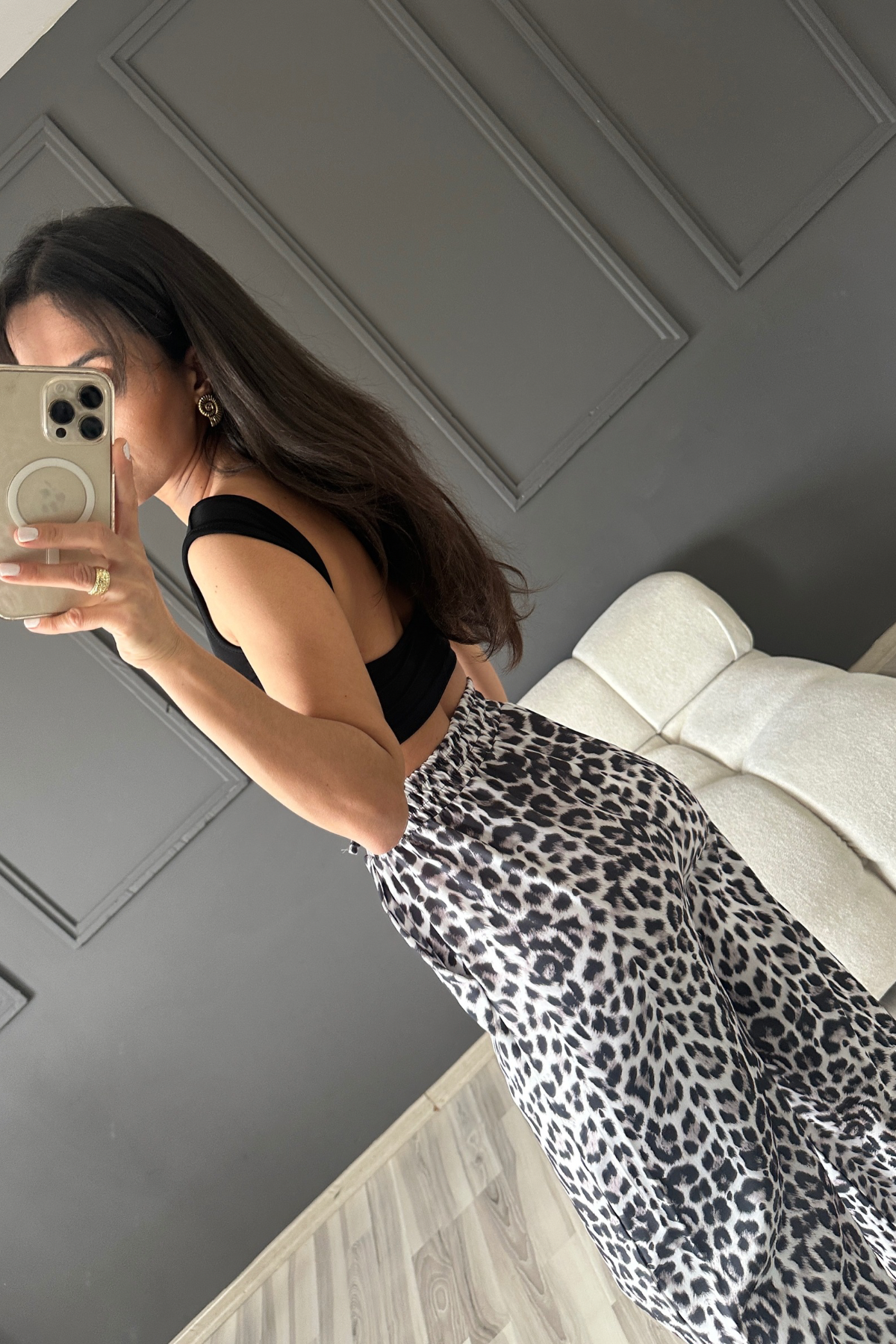 5301 Saten Leopar Pantolon 