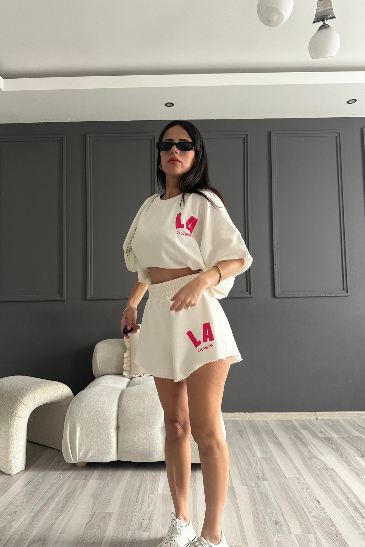 Beyaz Can Şort Tshirt Takım
