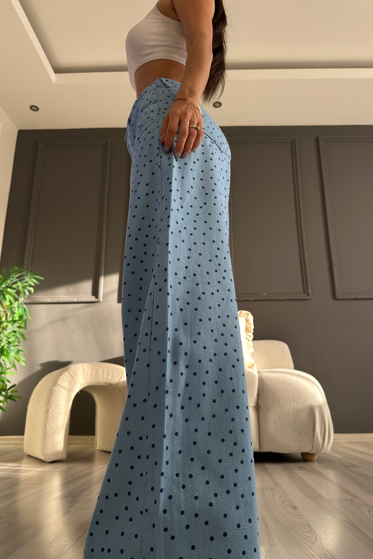 Blue Puantiye Detay Denim