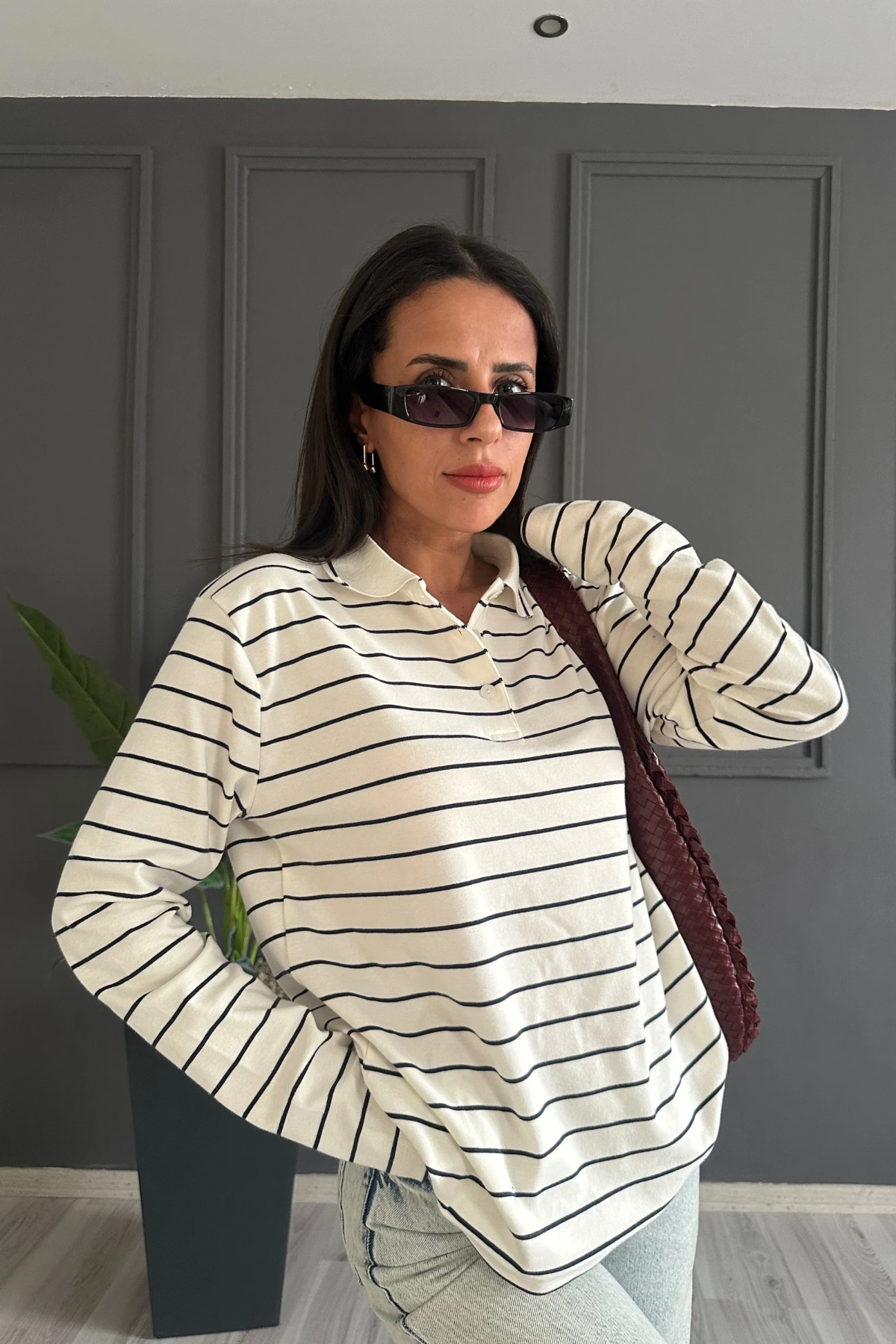 Çizgili Polo Yaka Basic
