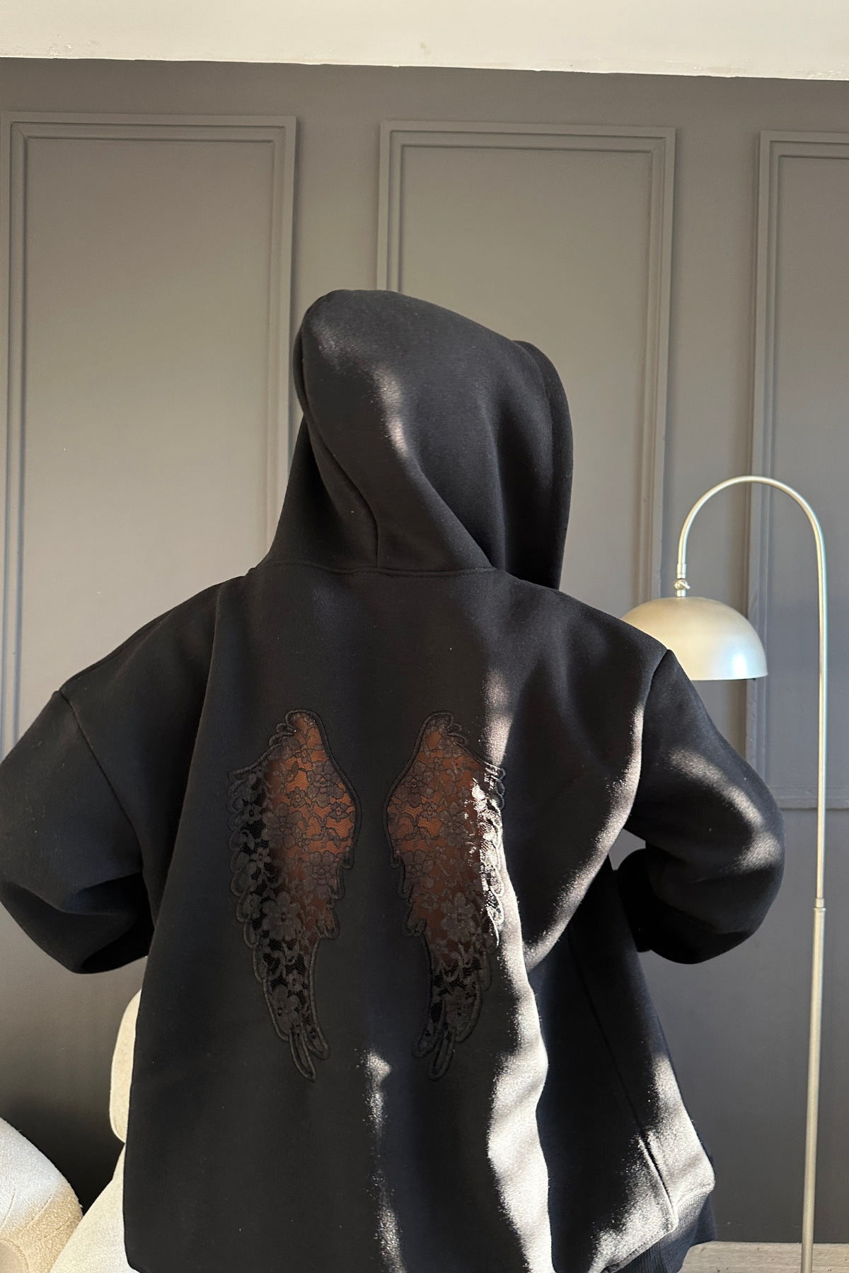 Dantel Wings Fermuarlı Sweat