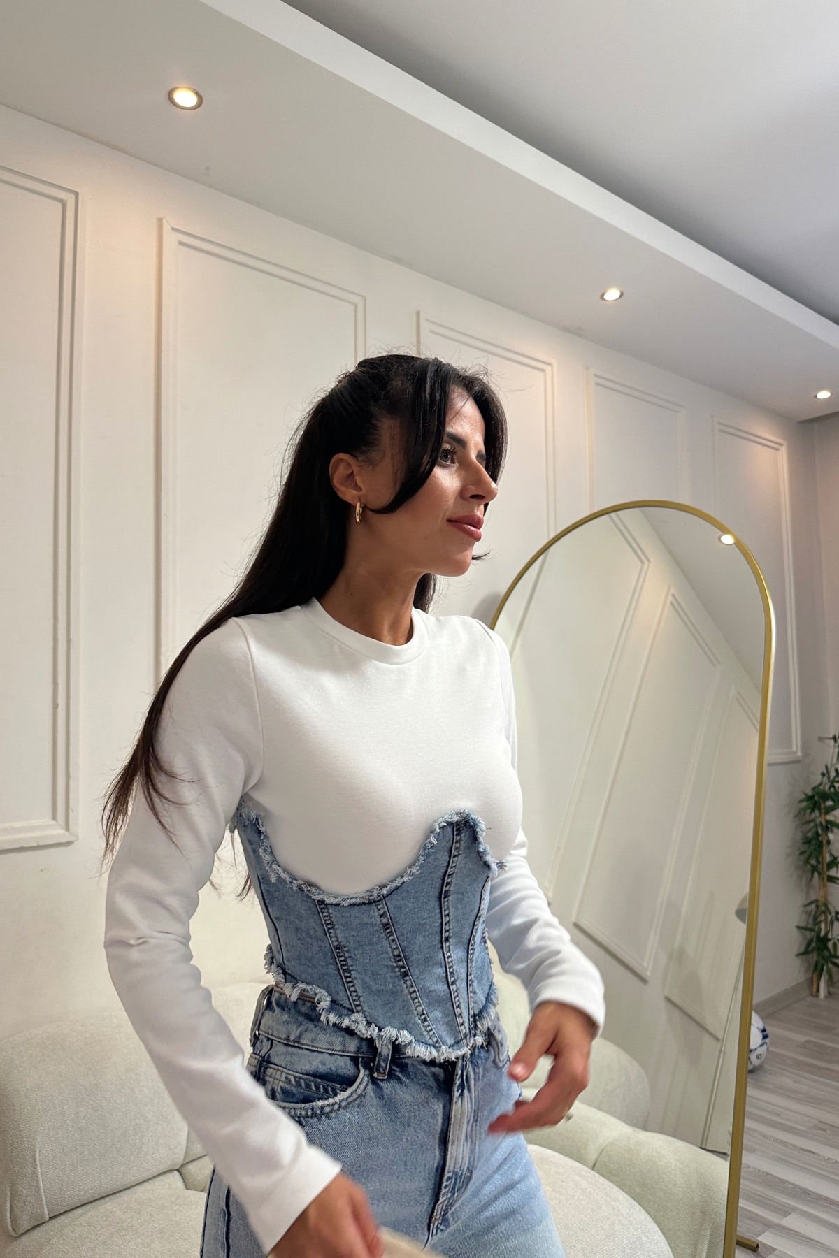 Denim Detaylı Fecia Bluz 