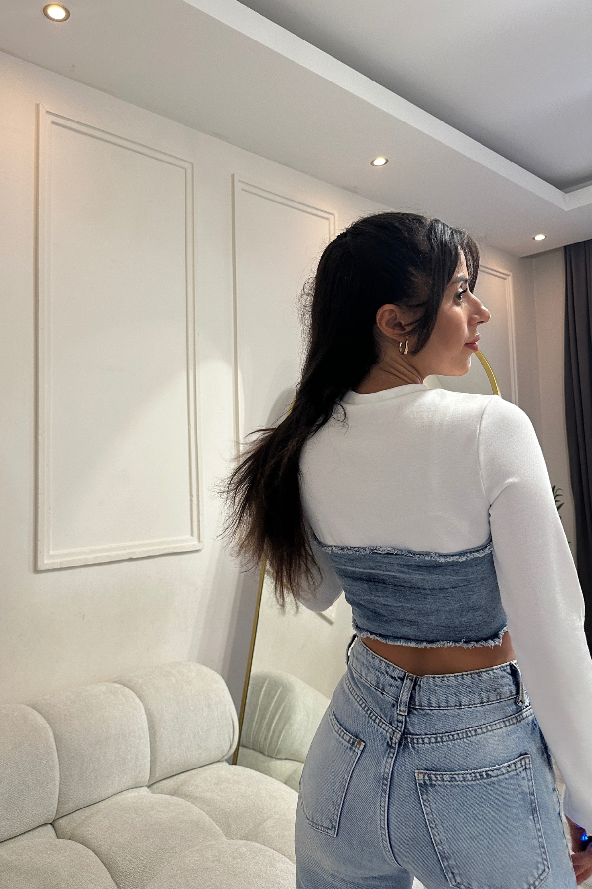 Denim Detaylı Fecia Bluz 