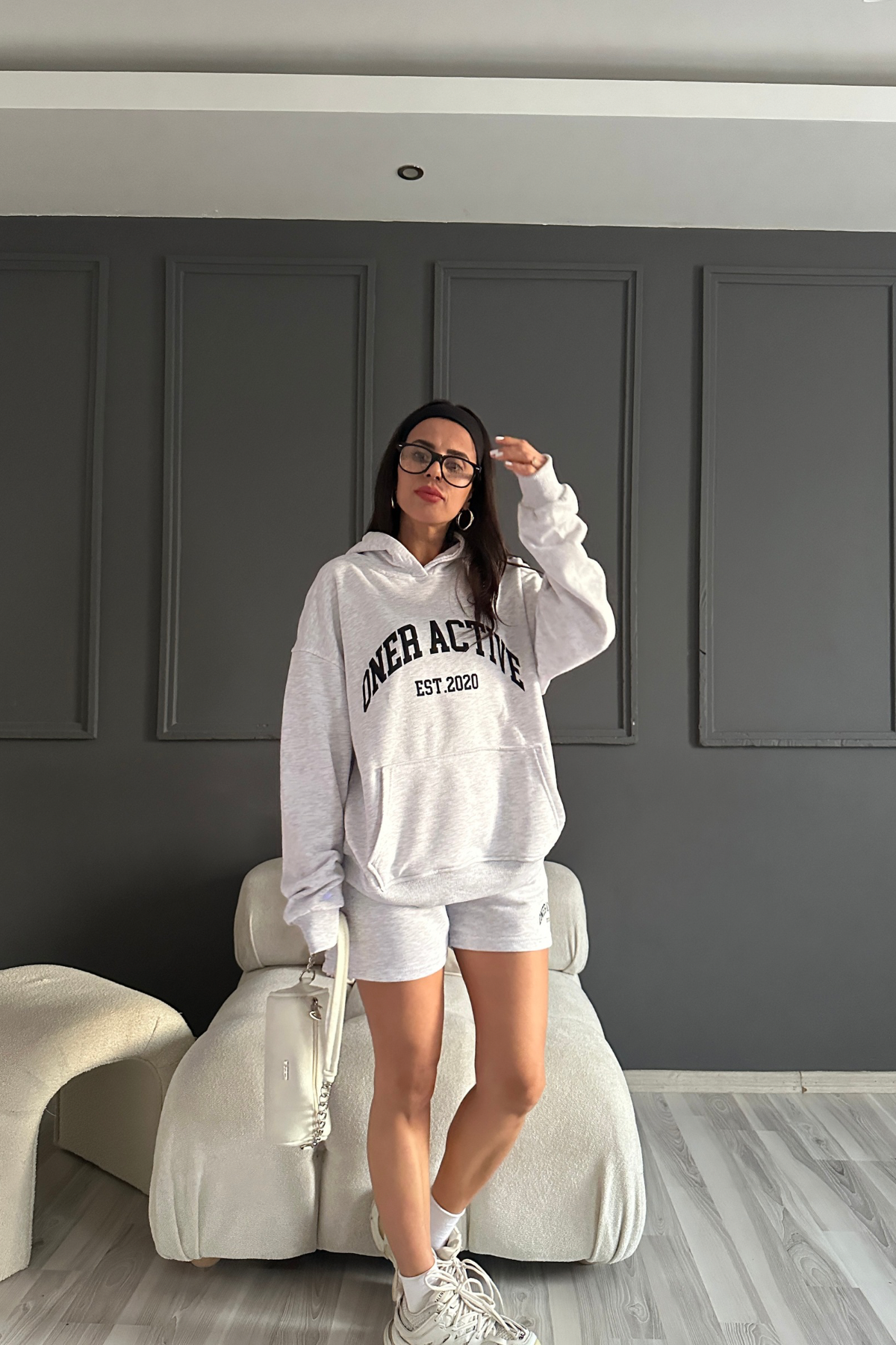 Gri Şort Sweat Takım