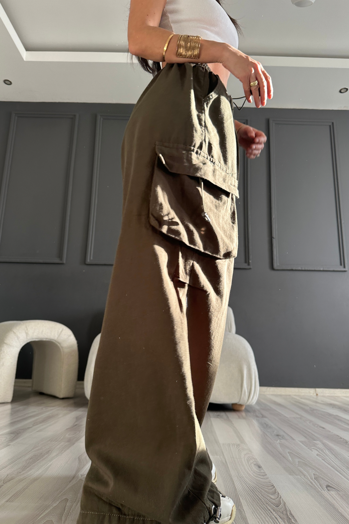 Haki Kargo Cepli Pantolon