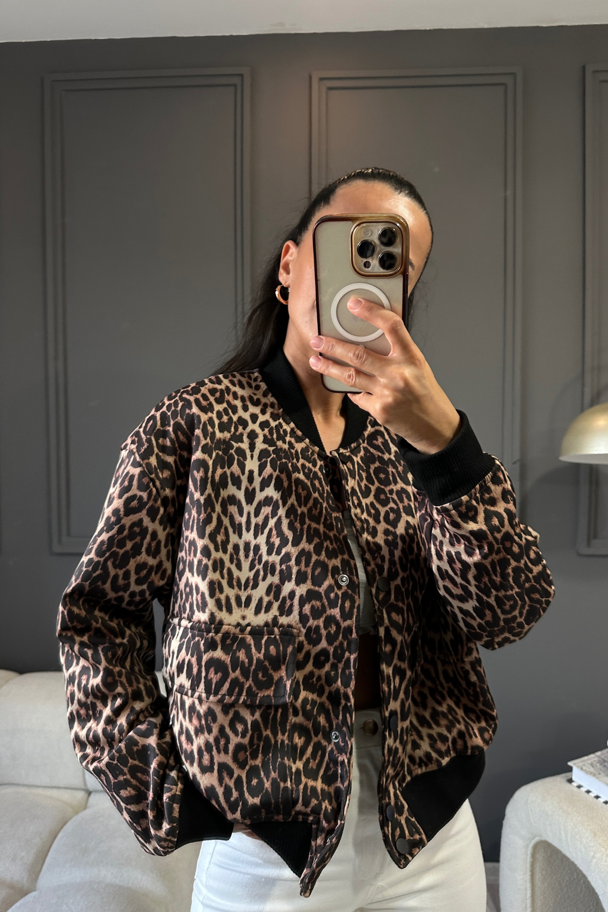 Leopar Bomber Ceket