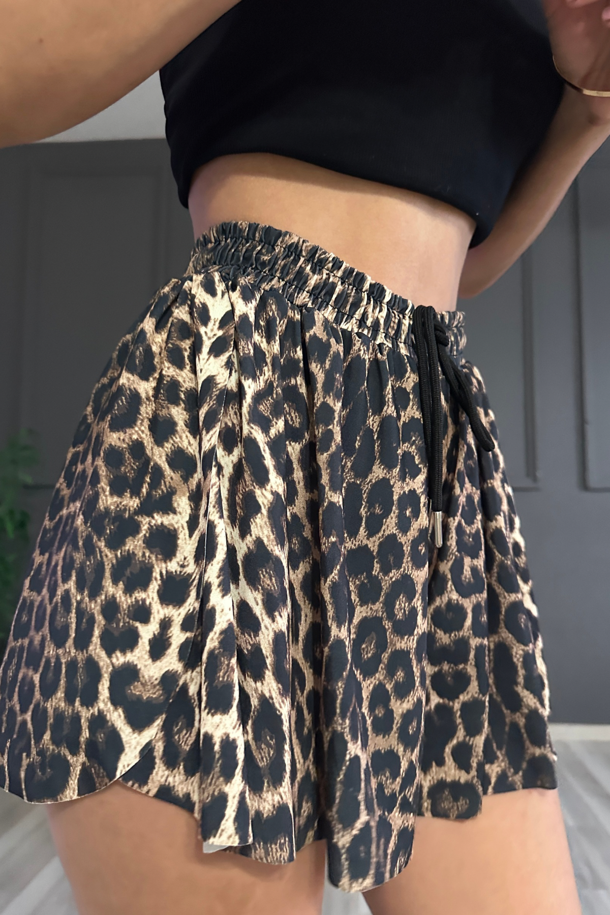 Leopar Şort Etek