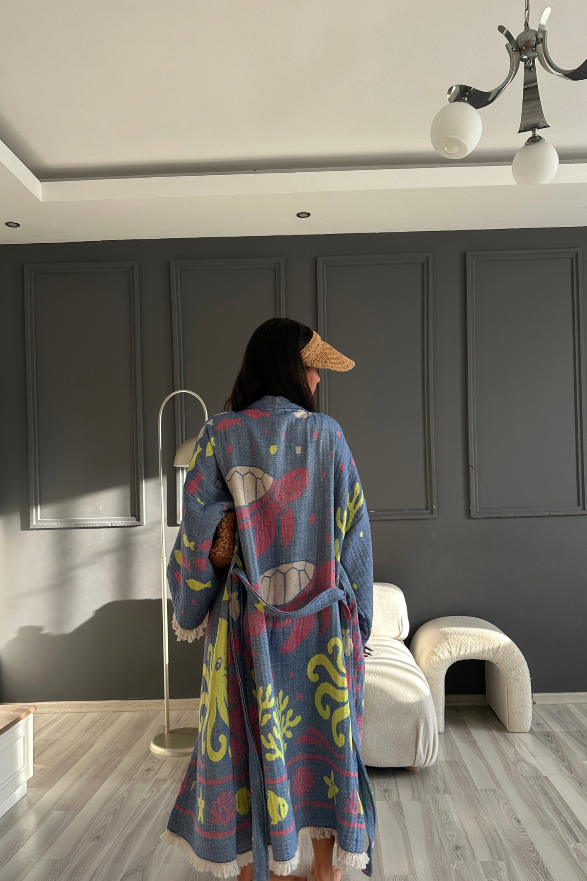Mavi Sea World Tasarım Kimono