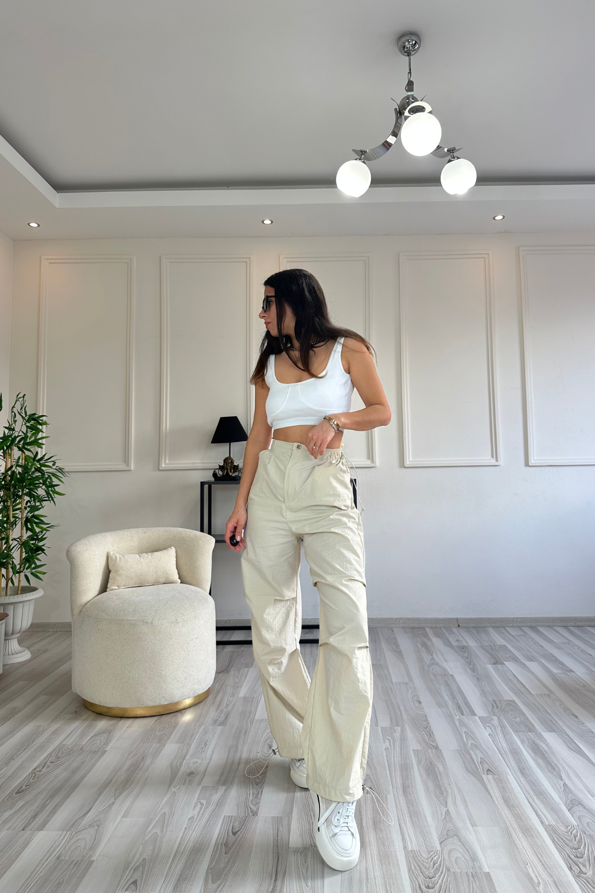 Paraşüt Bej Pantolon
