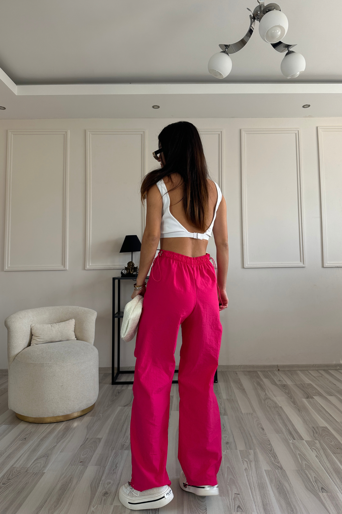 Paraşüt Pembe Renk Pantolon