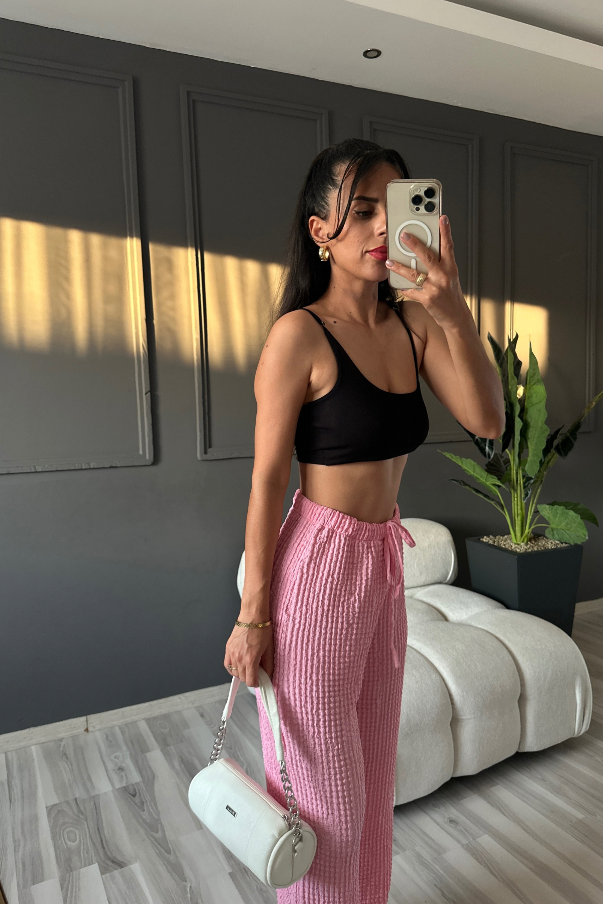 Pembe Burble Pantolon