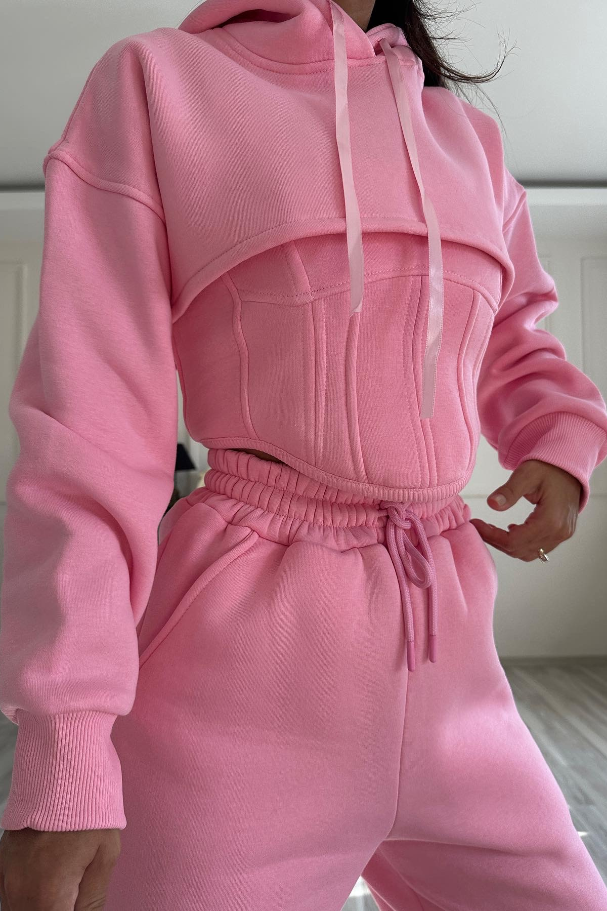 Pembe Üçlü Eşofman Takım