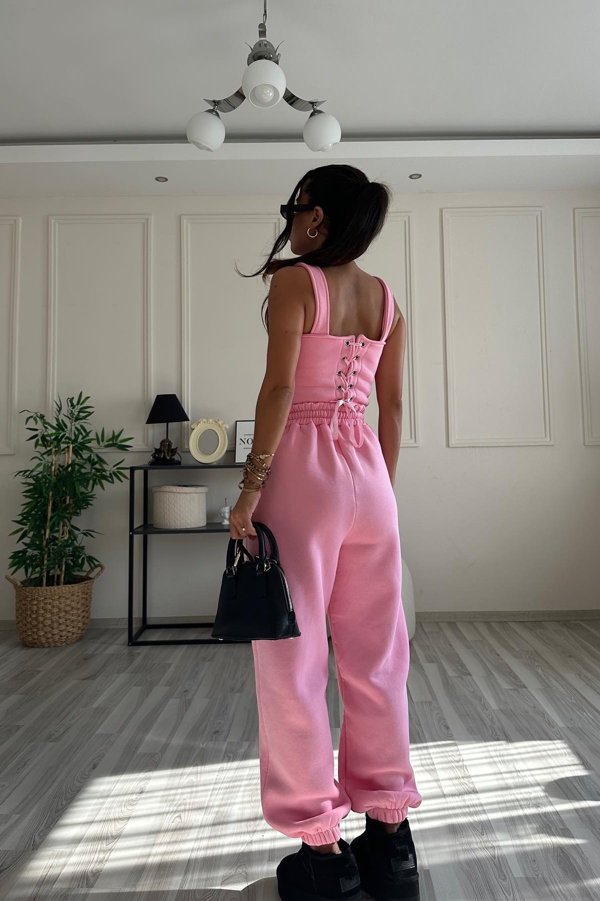 Pembe Üçlü Eşofman Takım