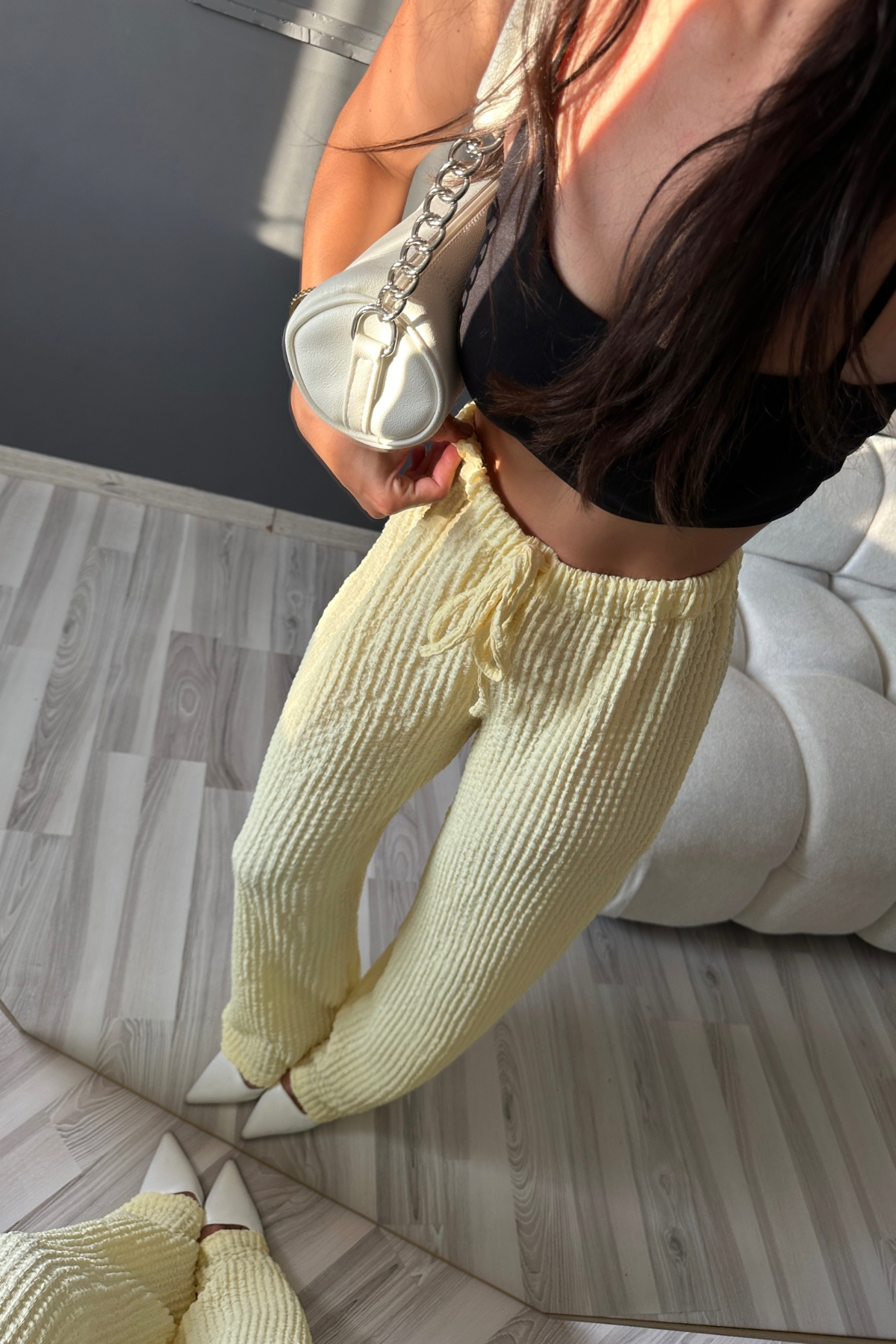 Sarı Burble Pantolon