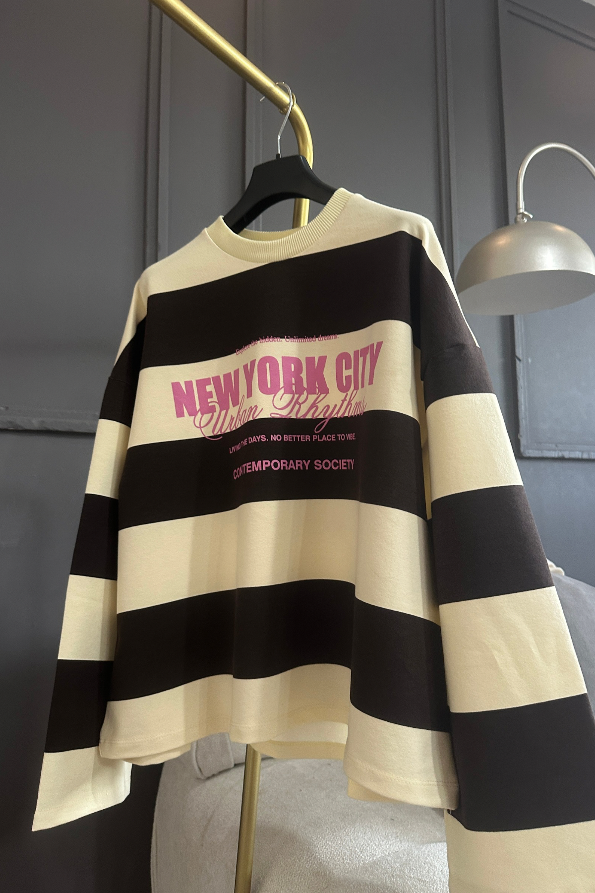 Sarı Kahve New York Sweat