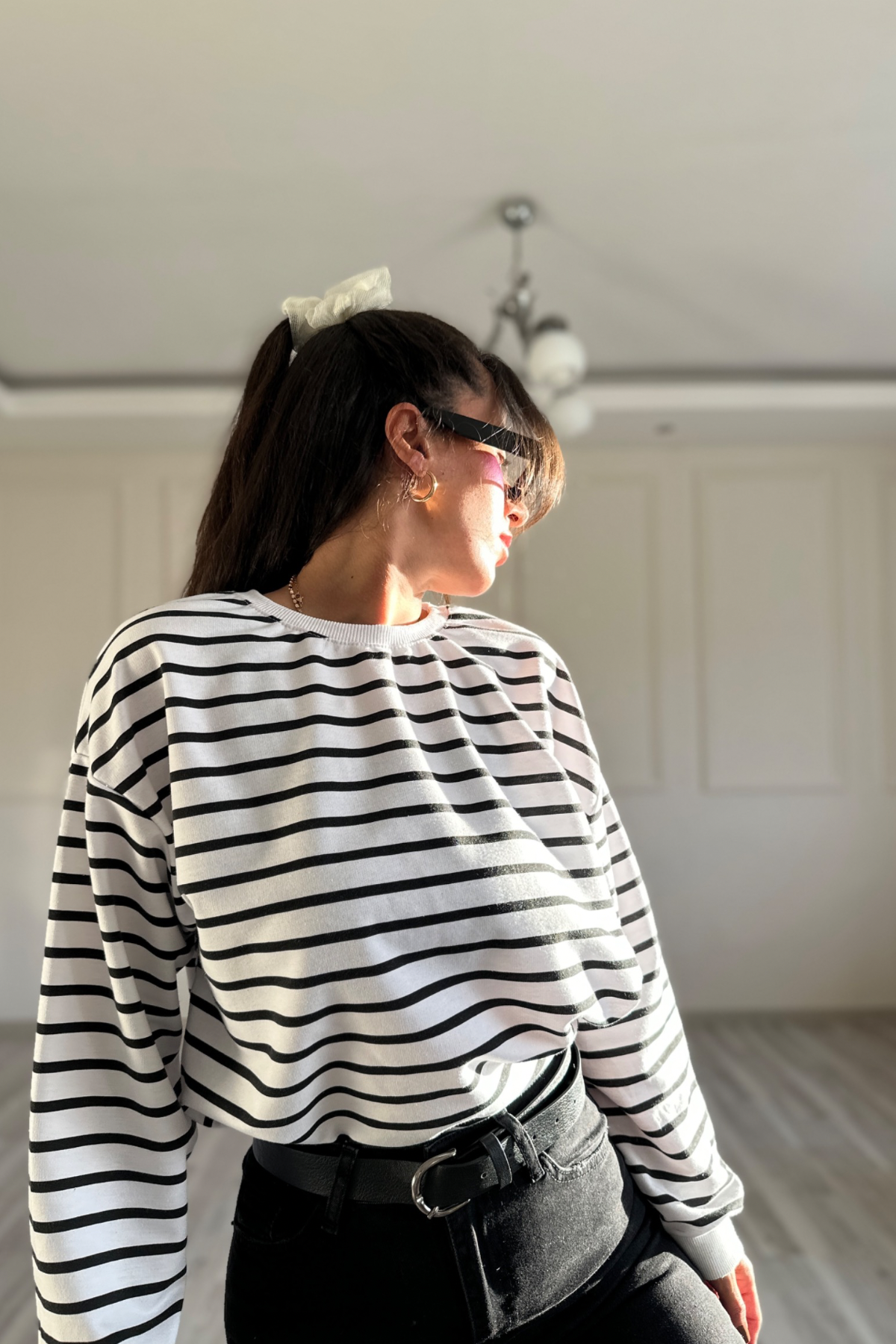 Siyah Çizgili Clnt Sweatshirt