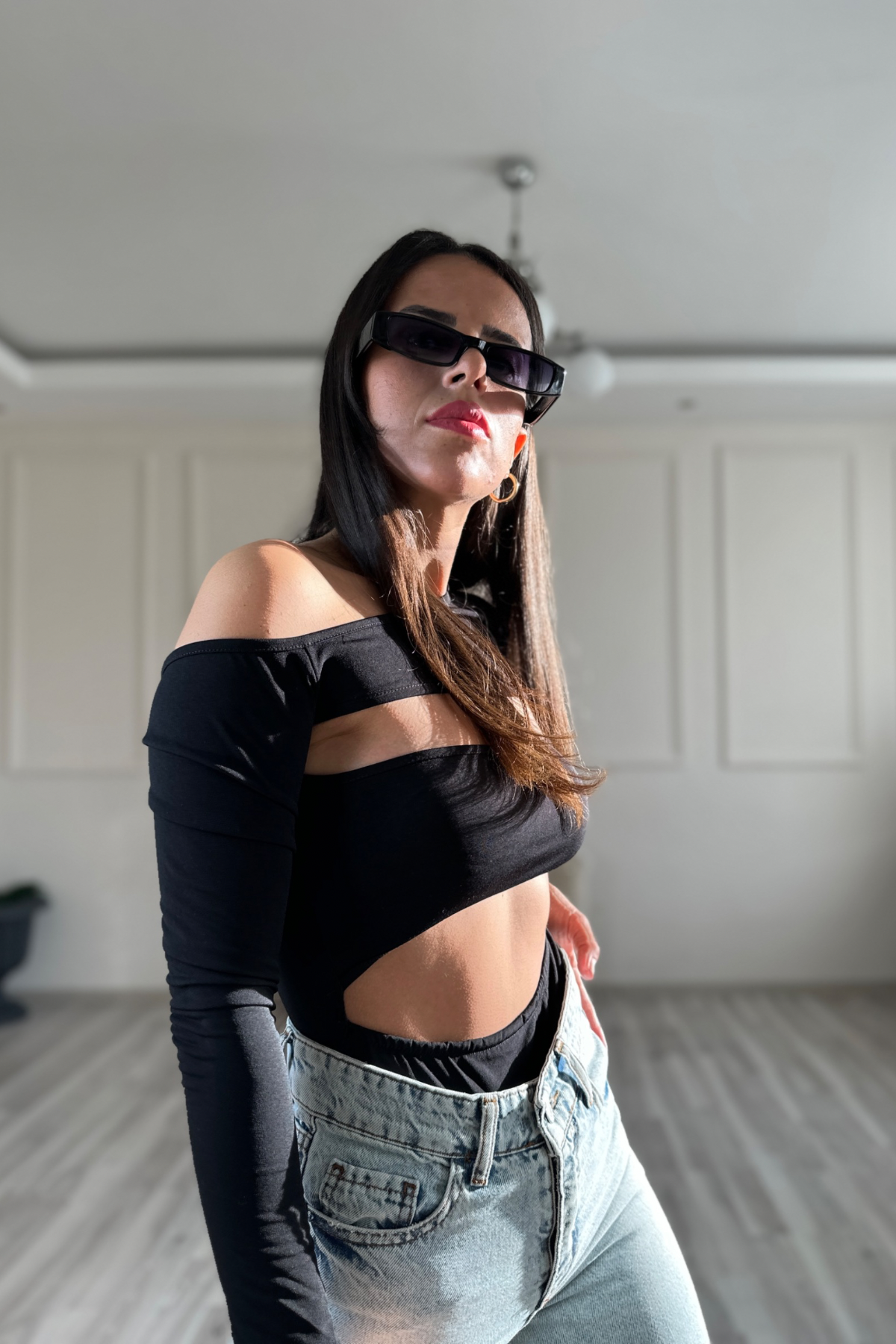 Siyah Pencereli Style Bodysuit