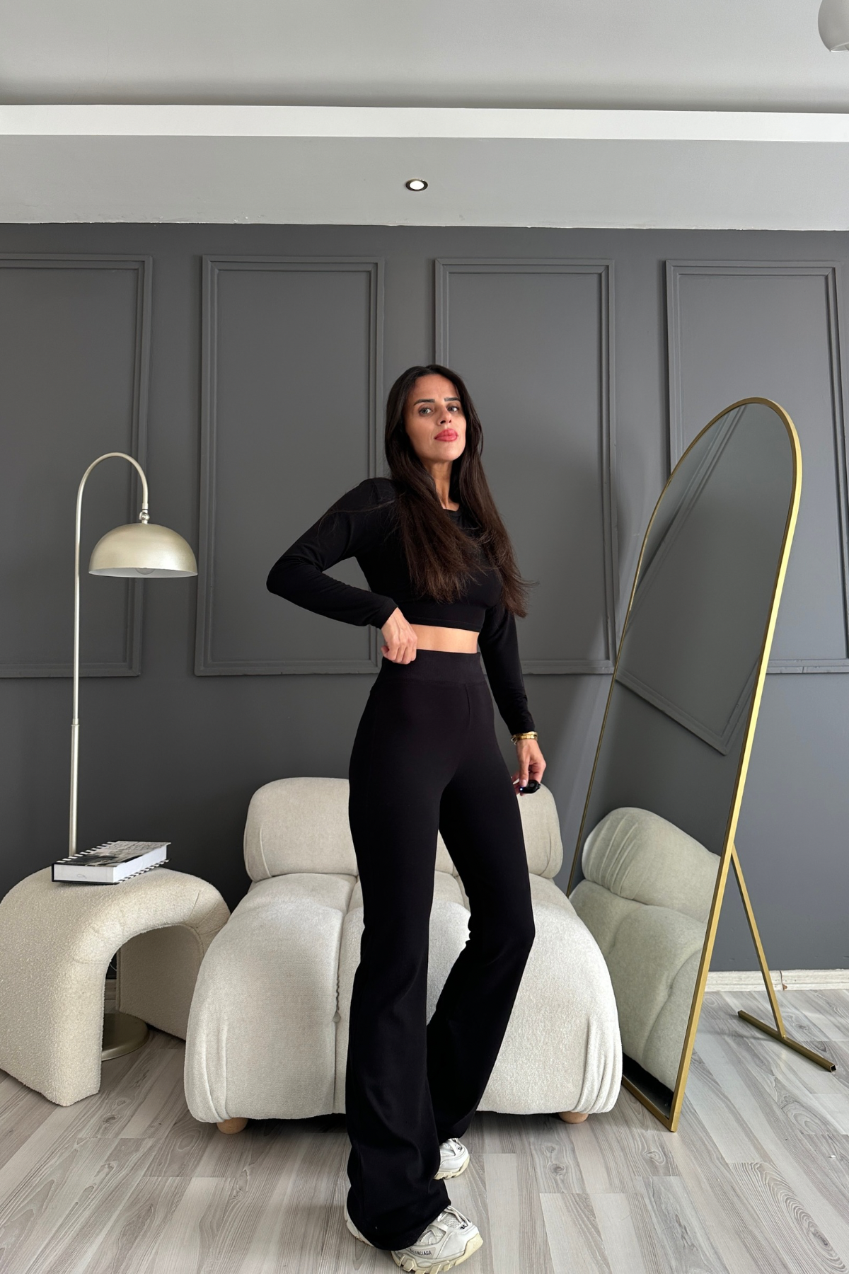 Siyah Premium Kalite Likralı İspanyol Pantolon
