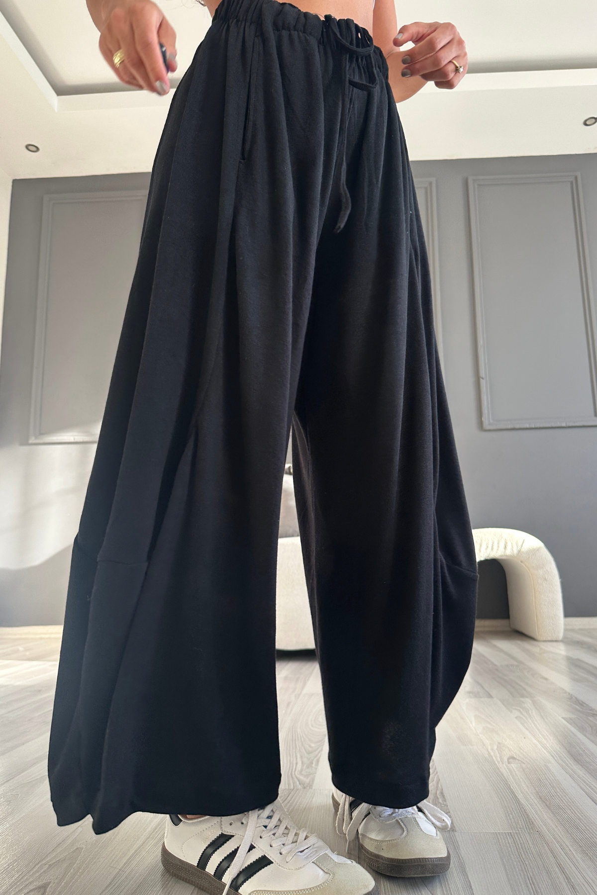 Siyah Ultra Rahat Balon Pantolon