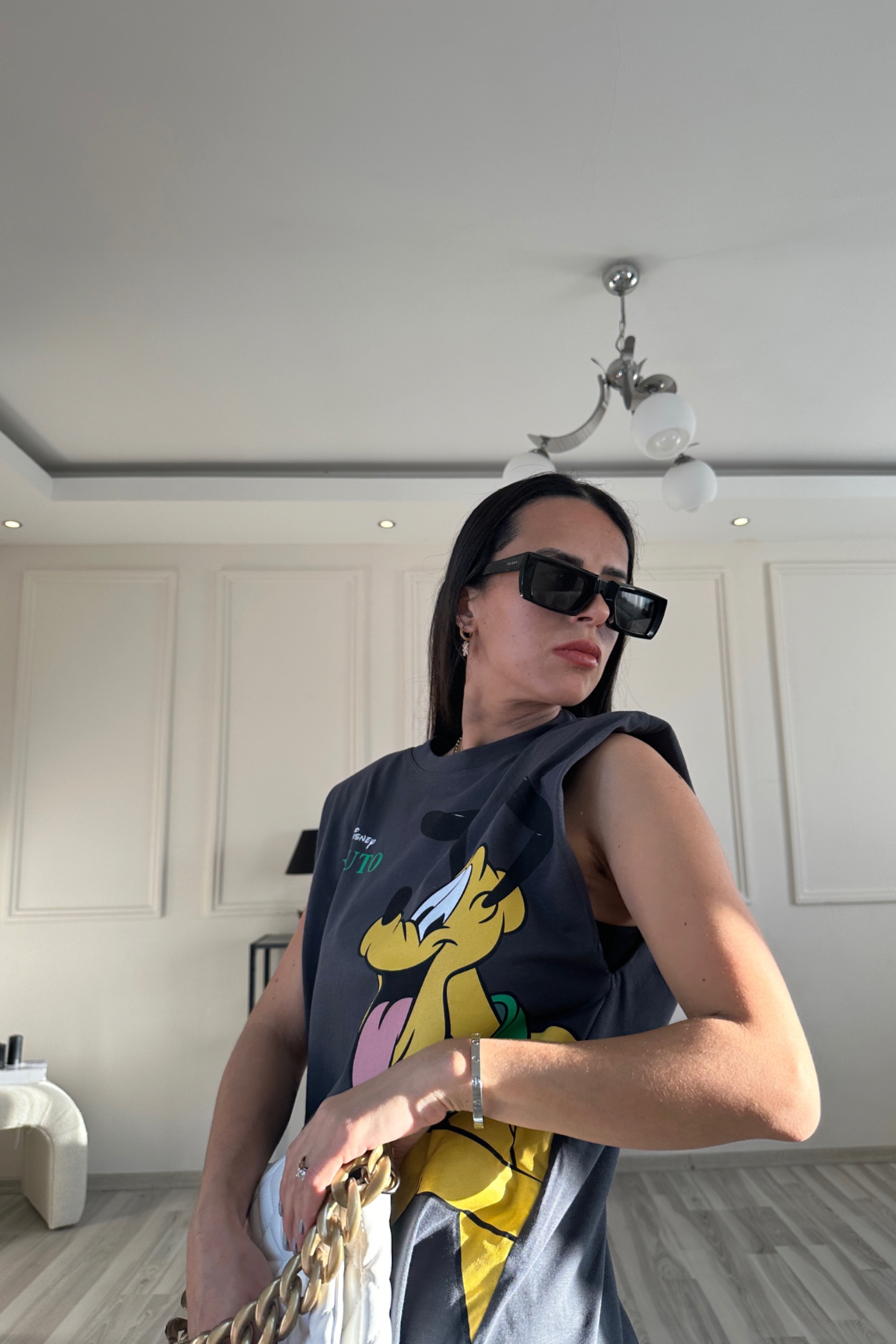 Vatkalı Renkli Füme Tshirt