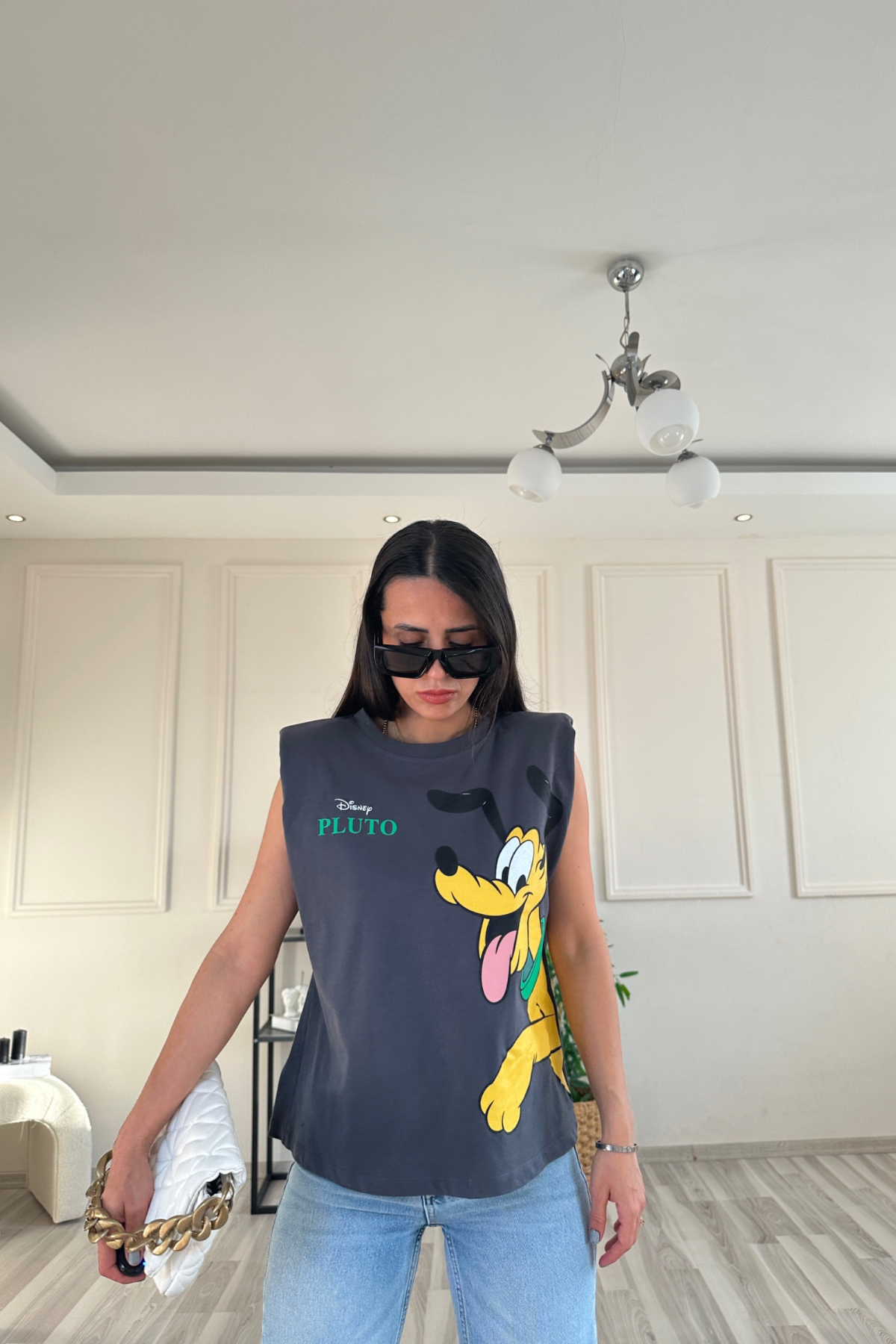Vatkalı Renkli Füme Tshirt