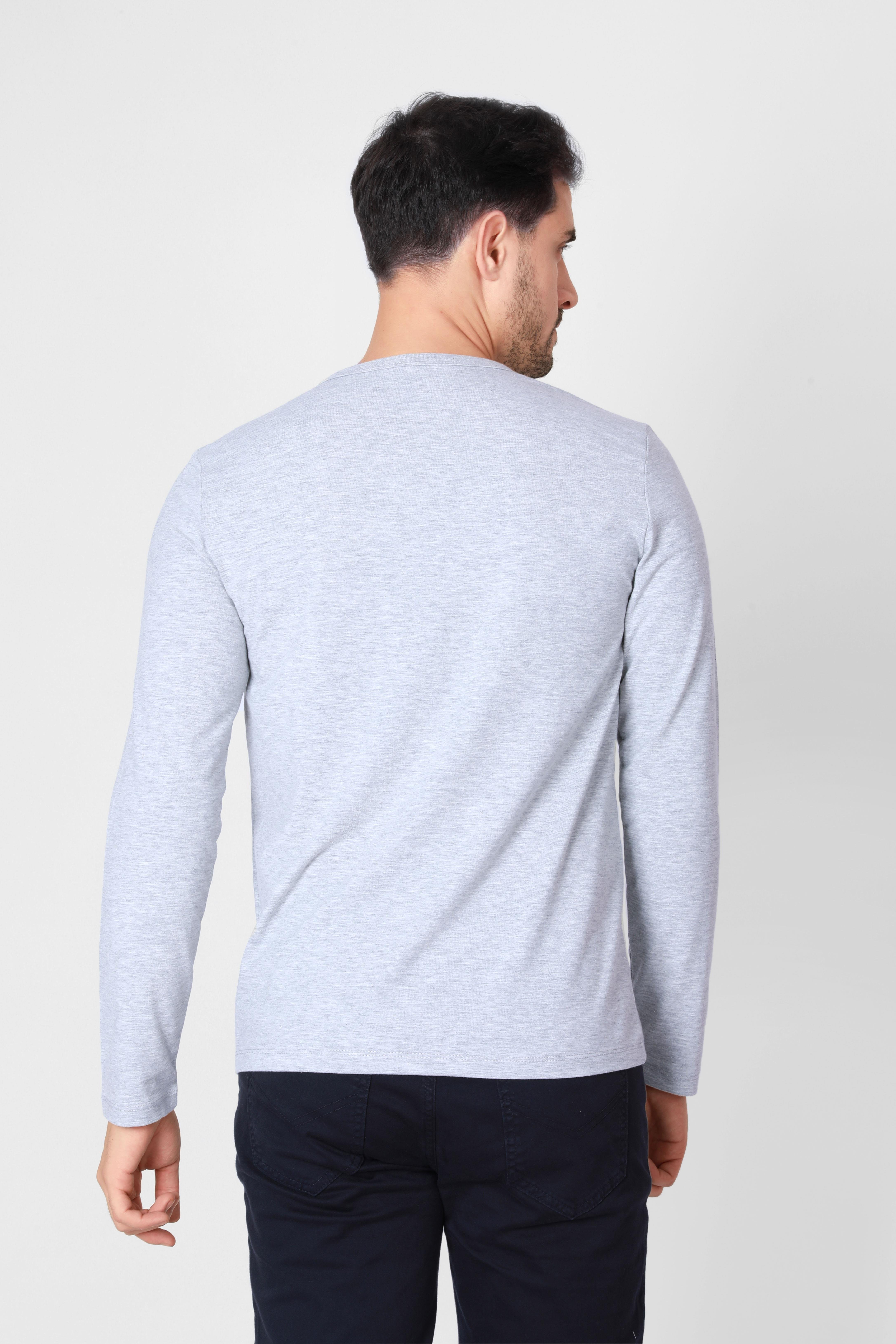 ADAM BOXESADAM BOXES Düğmeli Bisiklet Yaka Uzun Kollu T-shirt NP-Collargo - Açık Gri