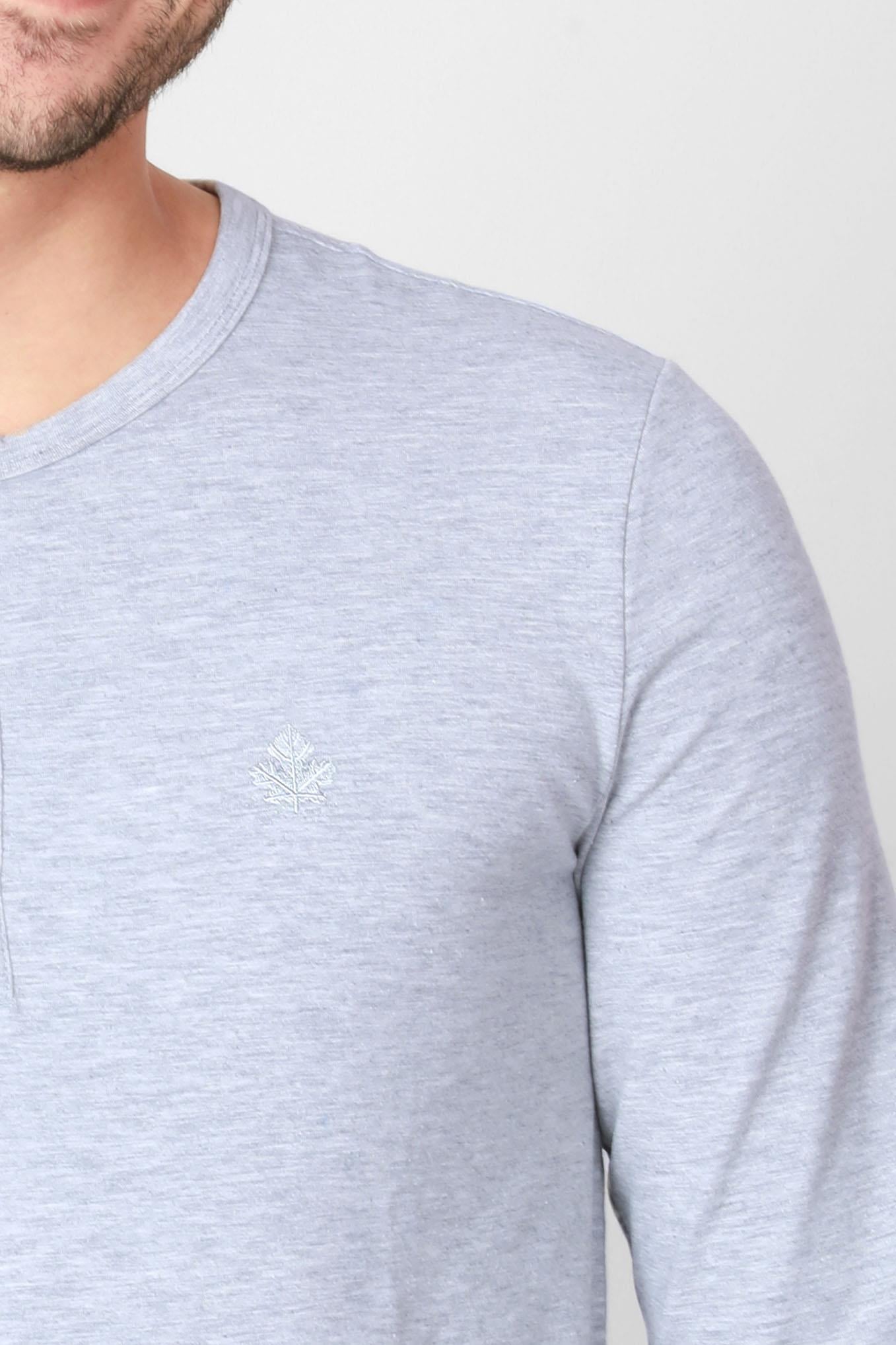 ADAM BOXESADAM BOXES Düğmeli Bisiklet Yaka Uzun Kollu T-shirt NP-Collargo - Açık Gri