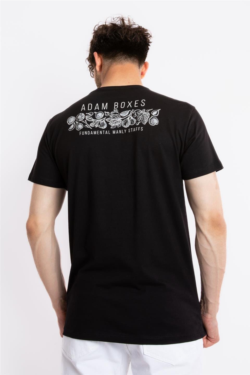 ADAM BOXESAdam Boxes Erkek/Unisex Baskılı O-Yaka T-shirt Bandos - Siyah