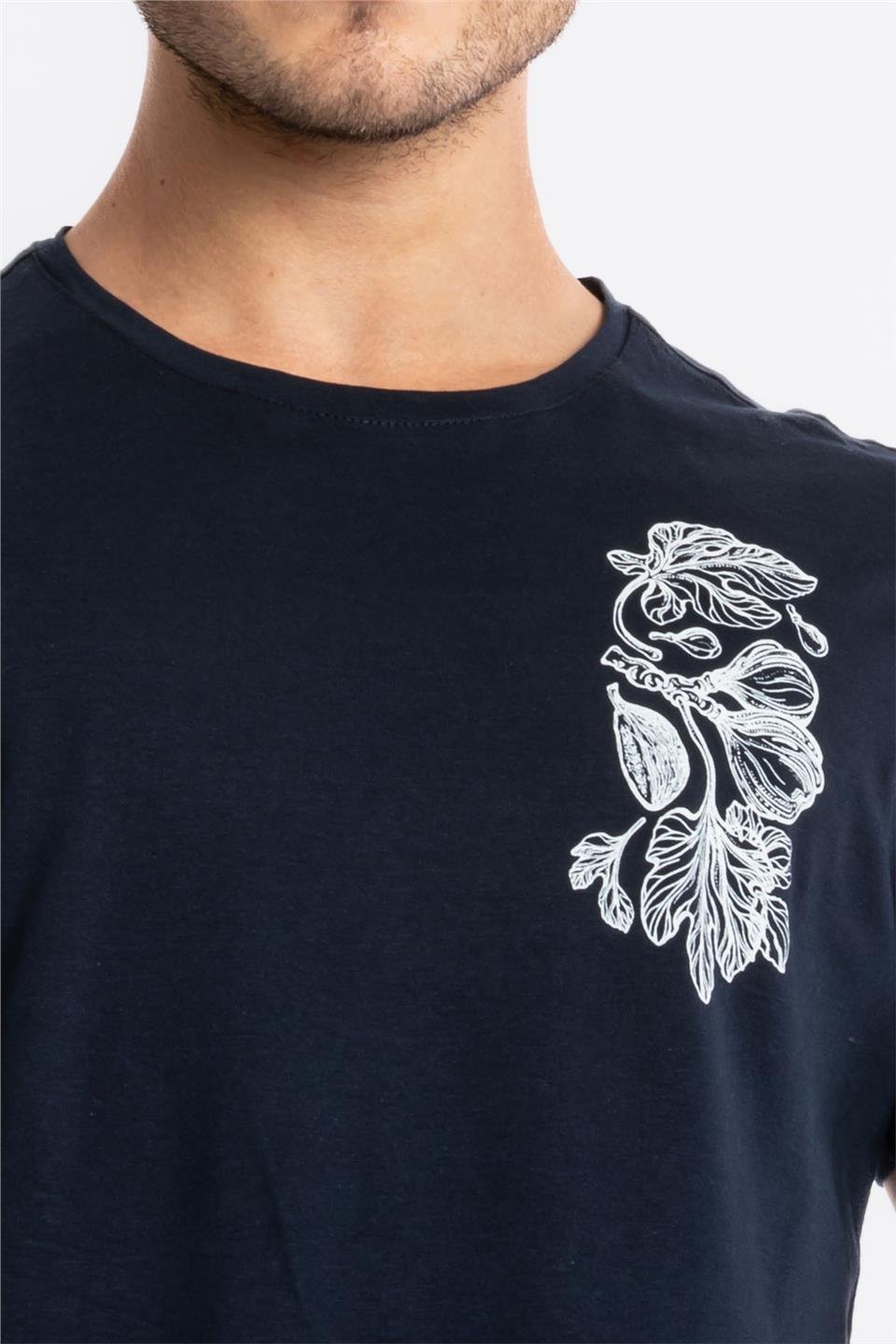 ADAM BOXESAdam Boxes Erkek/Unisex Baskılı O-Yaka T-shirt Bandos - Lacivert