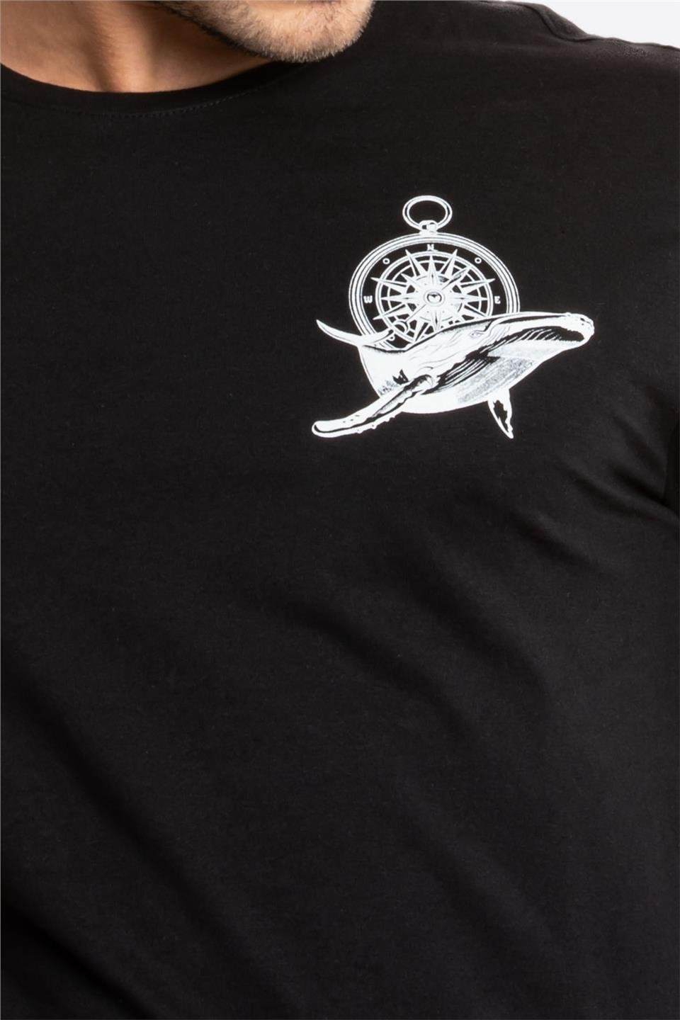 ADAM BOXESAdam Boxes Erkek/Unisex Baskılı O-Yaka T-shirt Marino - Siyah