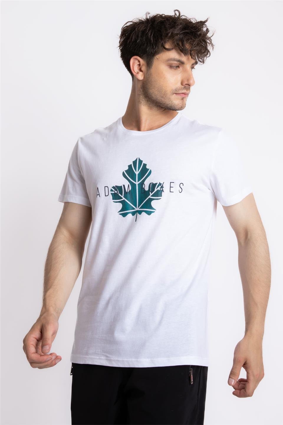 ADAM BOXESAdam Boxes Erkek/Unisex Baskılı O-Yaka T-shirt Anillo - Beyaz