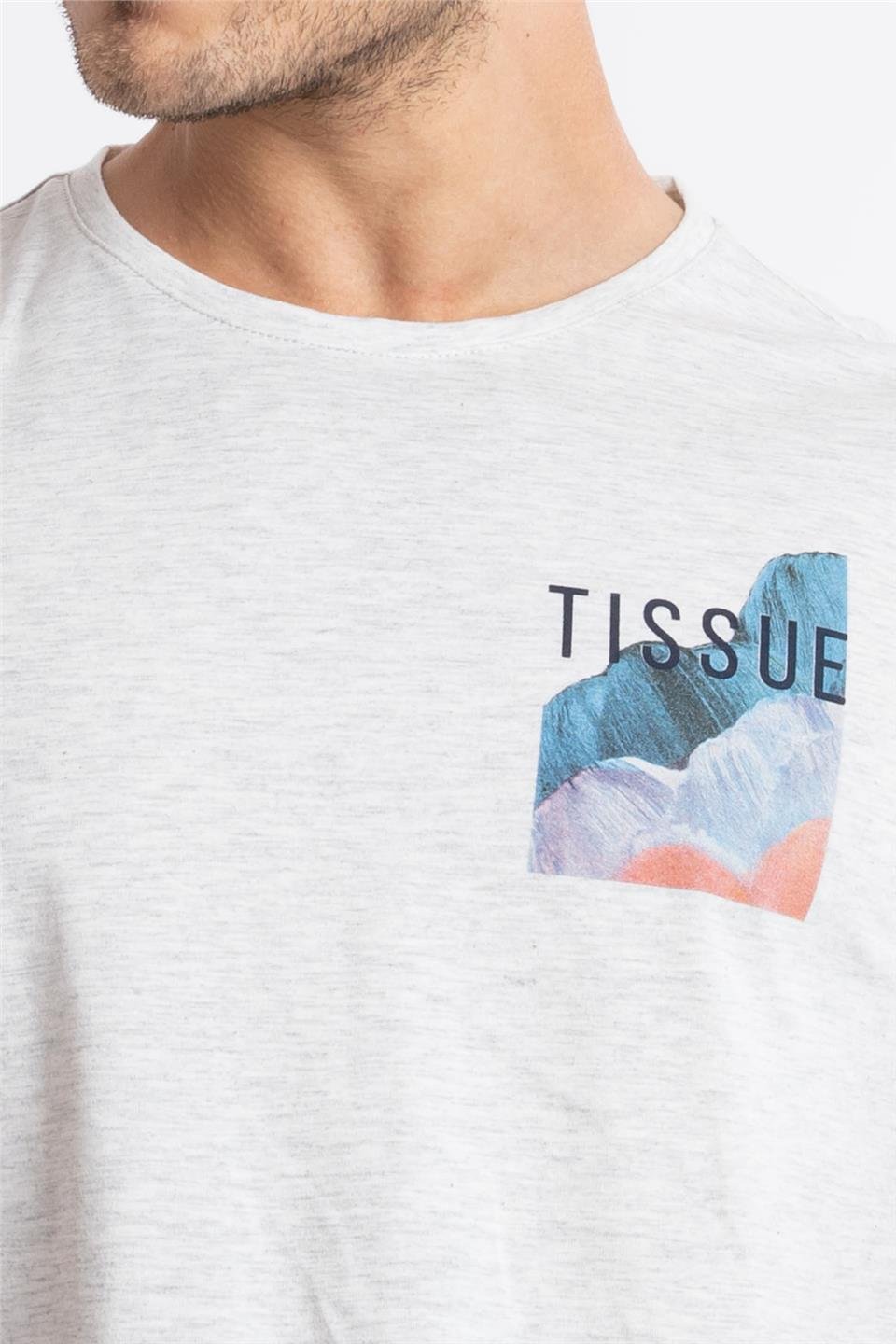 ADAM BOXESAdam Boxes Erkek/Unisex Baskılı O-Yaka T-shirt Tissue - Gri Melanj