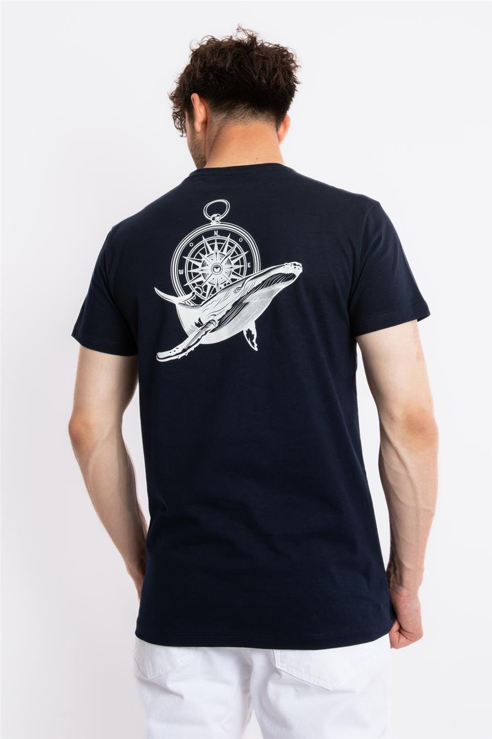 ADAM BOXESAdam Boxes Erkek/Unisex Baskılı O-Yaka T-shirt Marino - Lacivert