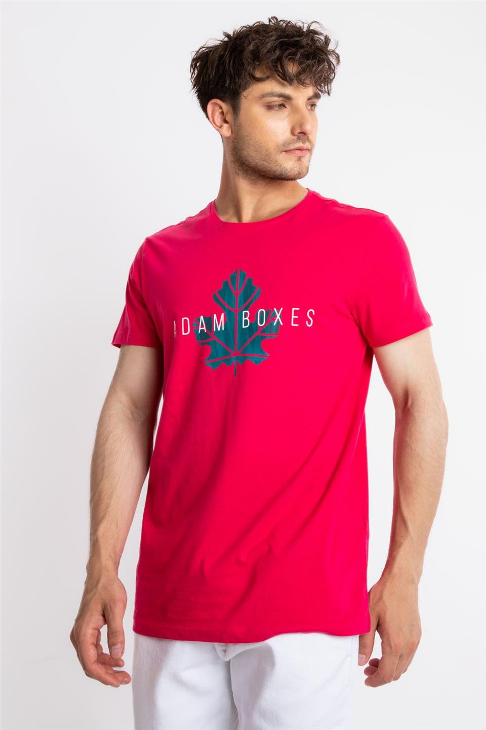 ADAM BOXESAdam Boxes Erkek/Unisex Baskılı O-Yaka T-shirt Anillo - Macenta