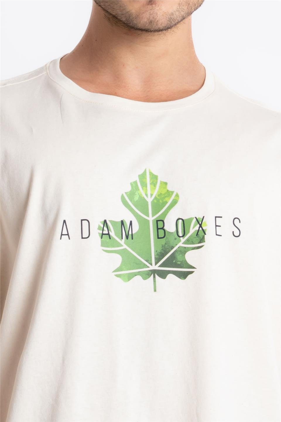 ADAM BOXESAdam Boxes Erkek/Unisex Baskılı Oversize O-Yaka T-shirt Suelto - Ham Pamuk