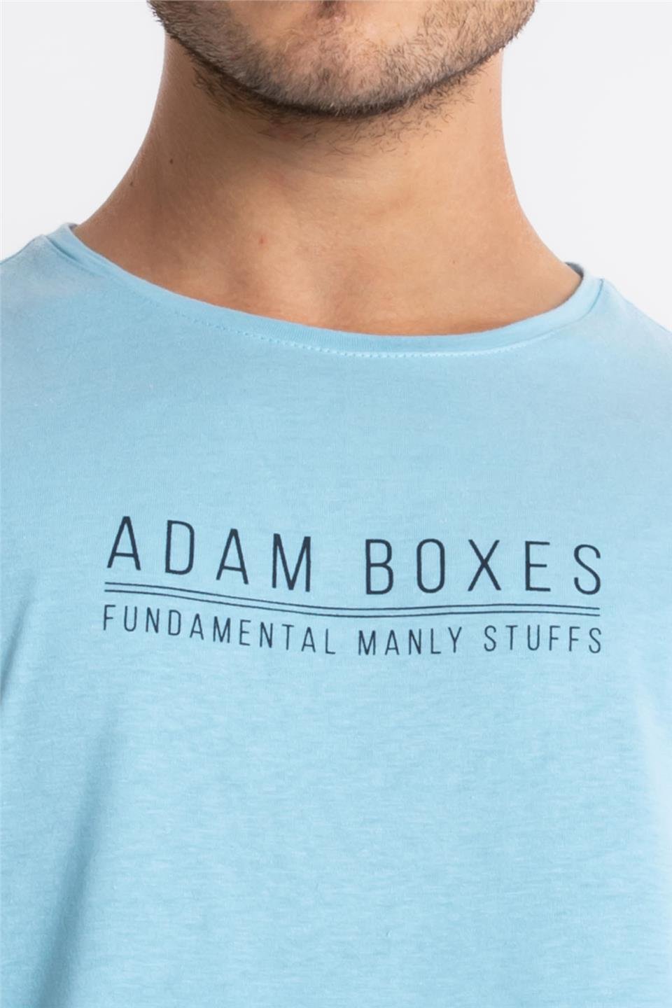ADAM BOXESAdam Boxes Erkek/Unisex Baskılı O-Yaka T-shirt Girasol - Açık Mavi
