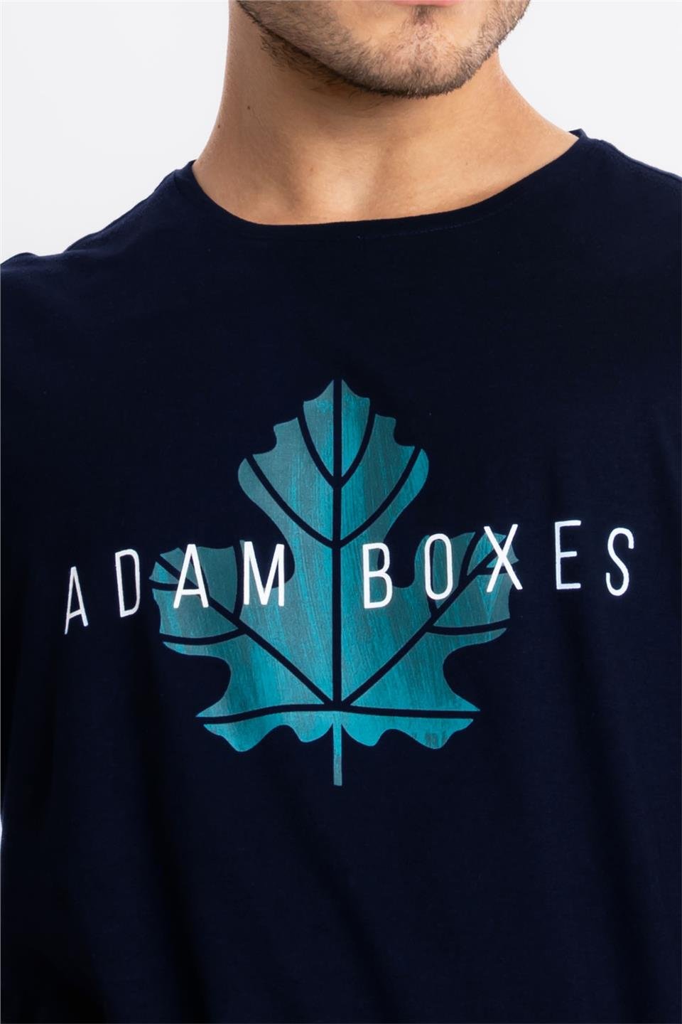 ADAM BOXESAdam Boxes Erkek/Unisex Baskılı O-Yaka T-shirt Anillo - Lacivert