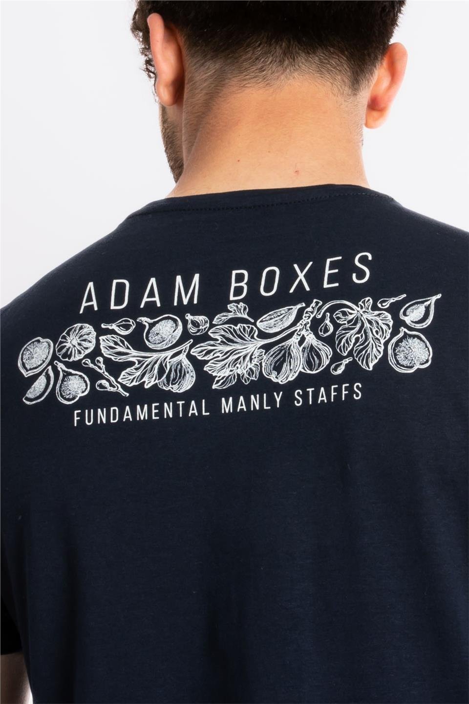 ADAM BOXESAdam Boxes Erkek/Unisex Baskılı O-Yaka T-shirt Bandos - Lacivert