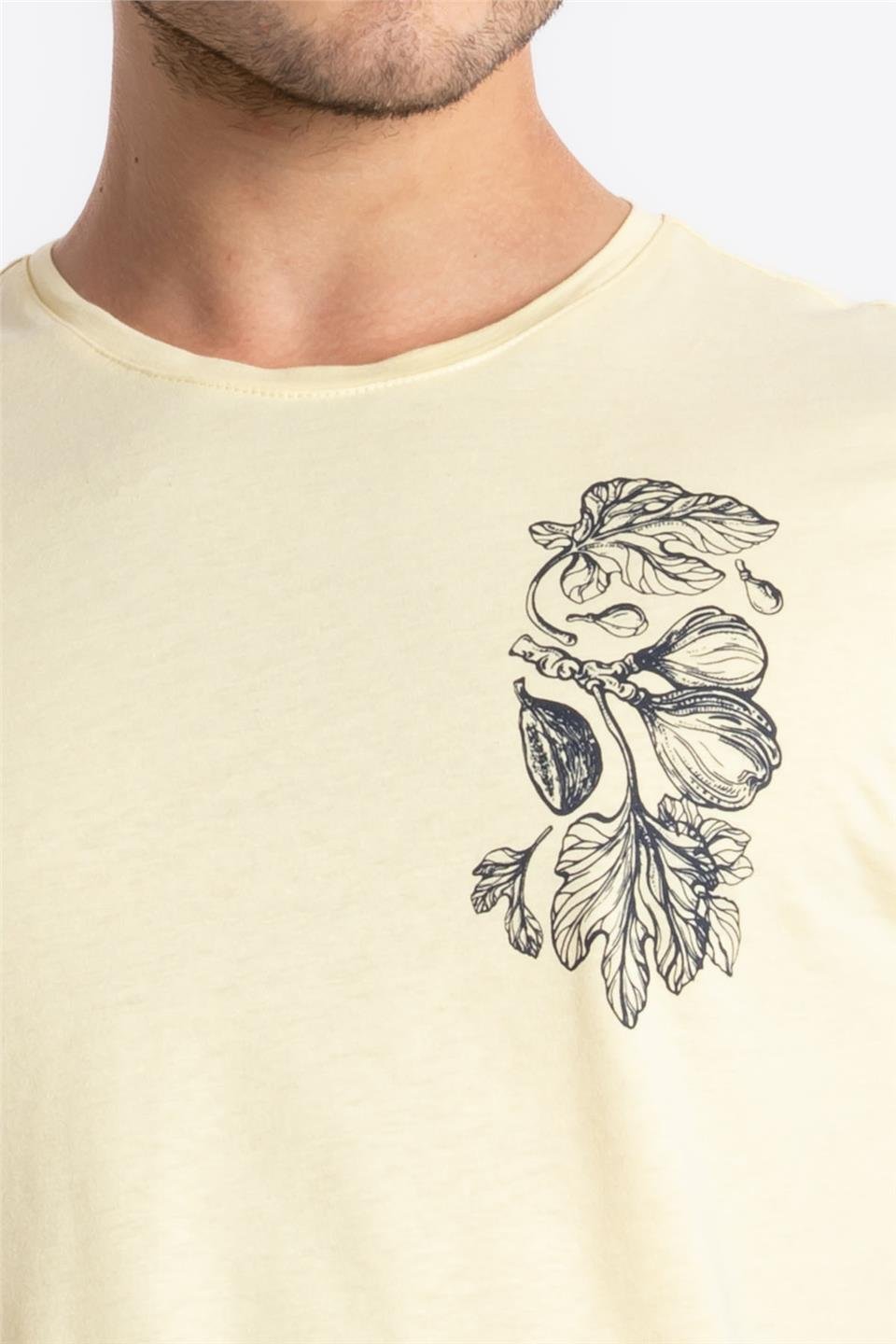 ADAM BOXESAdam Boxes Erkek/Unisex Baskılı O-Yaka T-shirt Bandos - Açık Sarı