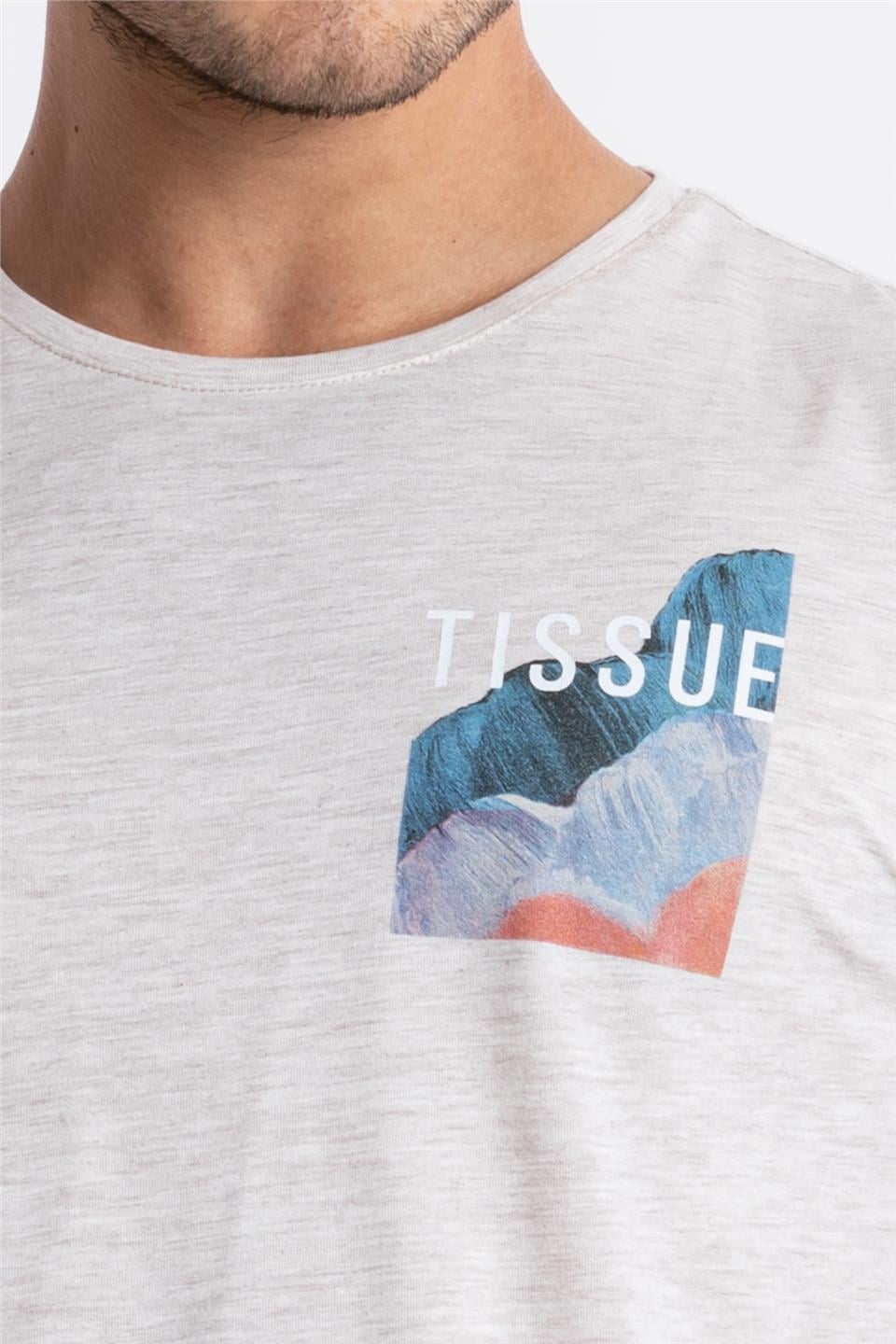 ADAM BOXESAdam Boxes Erkek/Unisex Baskılı O-Yaka T-shirt Tissue - Kahve Melanj
