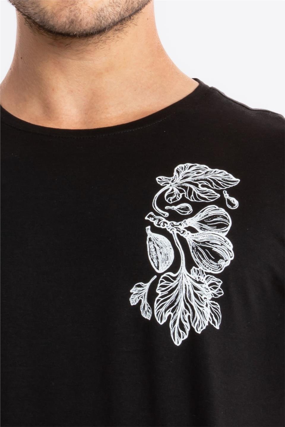 ADAM BOXESAdam Boxes Erkek/Unisex Baskılı O-Yaka T-shirt Bandos - Siyah