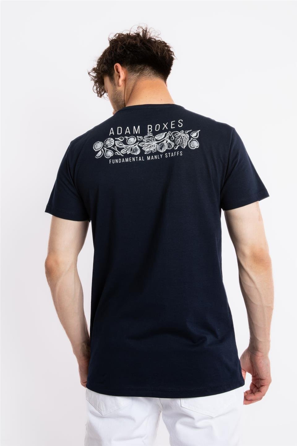 ADAM BOXESAdam Boxes Erkek/Unisex Baskılı O-Yaka T-shirt Bandos - Lacivert